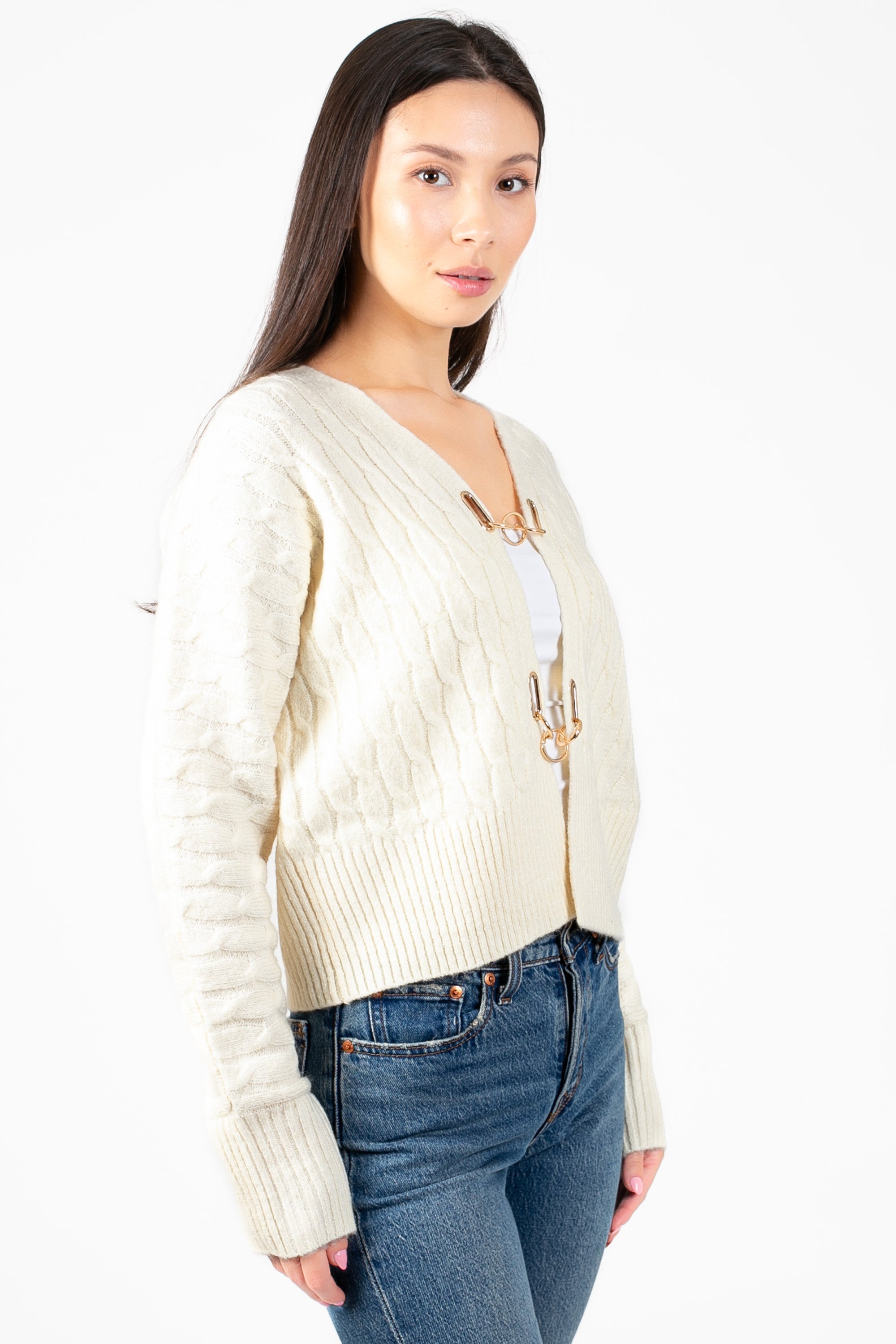 John + Jenn® Emile Gold Buckle Cardigan
