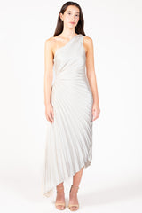Reagan One Shoulder Pleated Hi Lo Maxi Dress