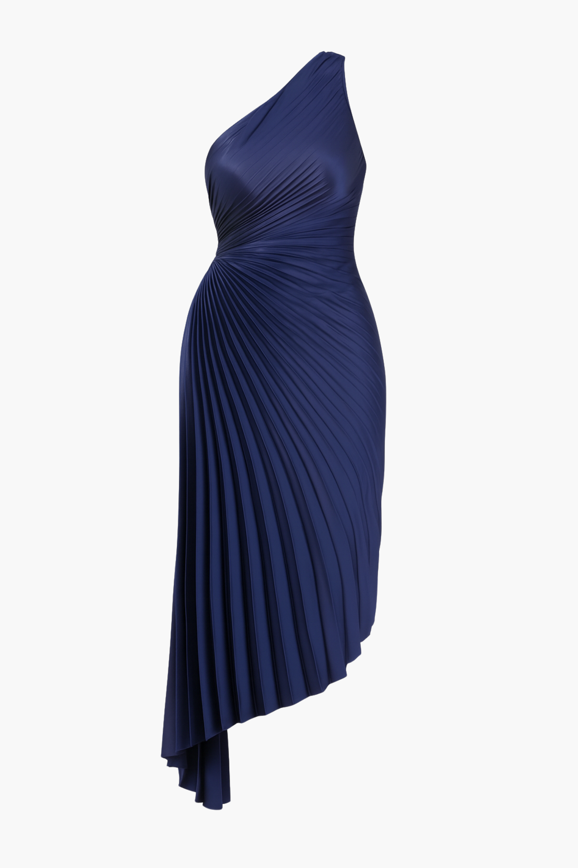 Reagan One Shoulder Pleated Hi Lo Maxi Dress
