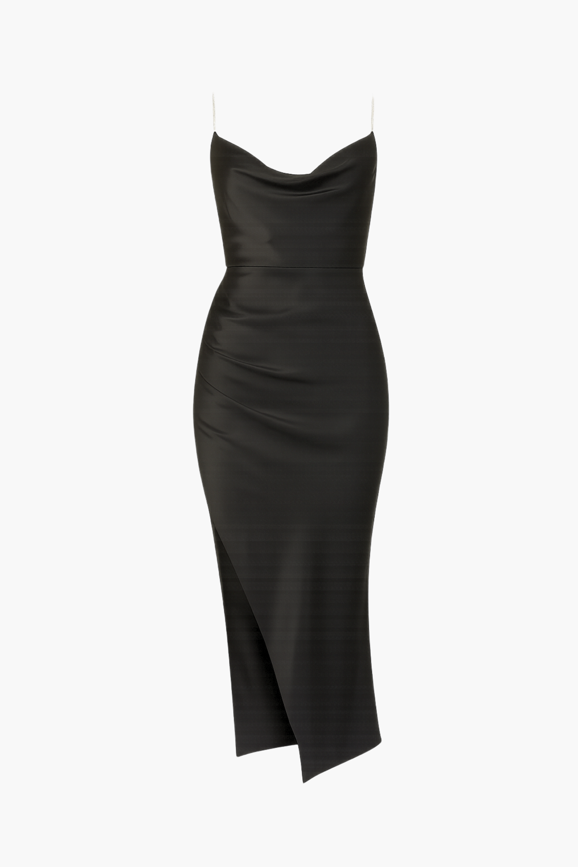 Imogen Drape Neck Rhinestone Midi Dress