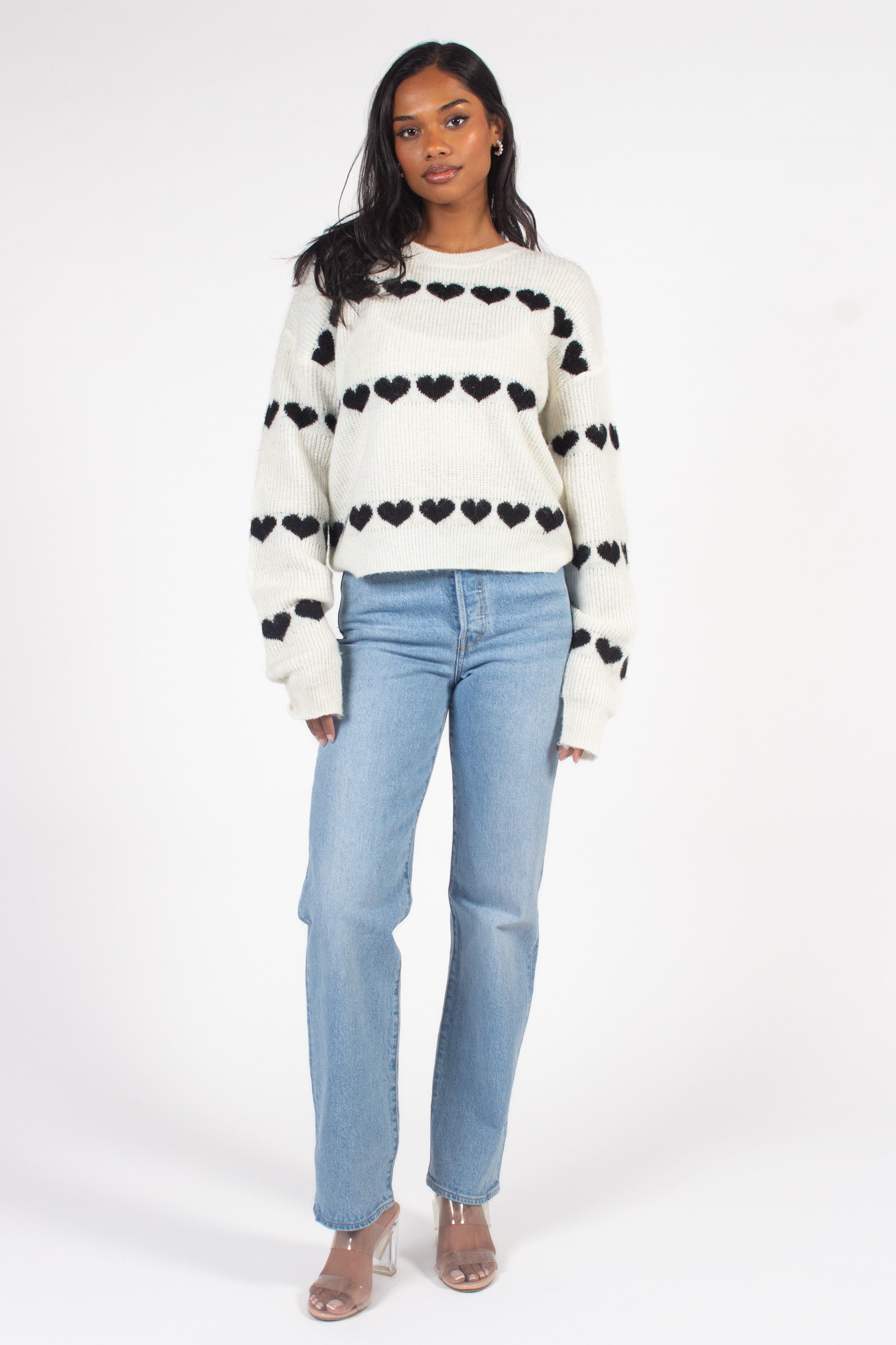Lilliana Heart Knit Sweater