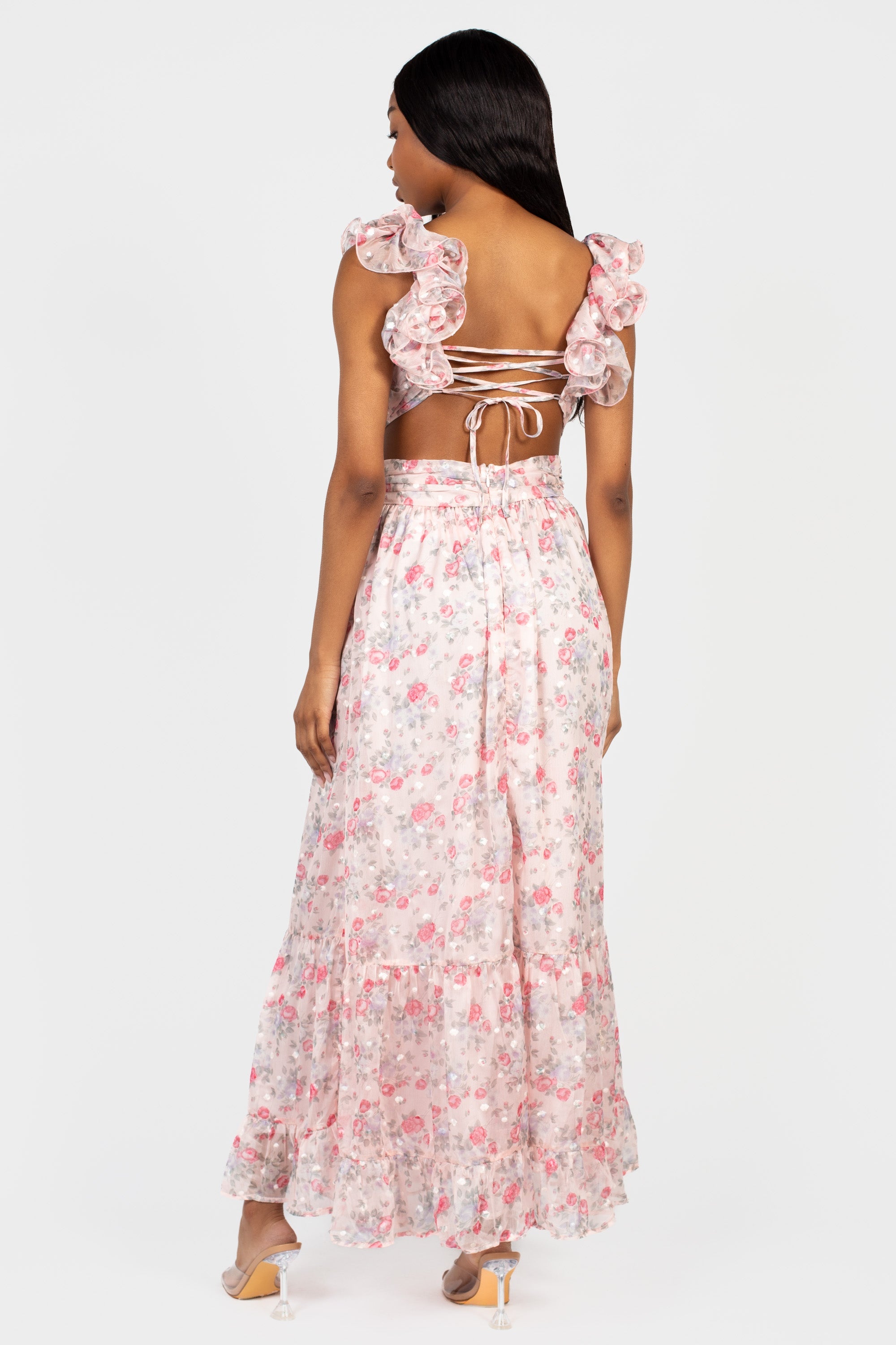 Marie Strap Back Floral Maxi Dress