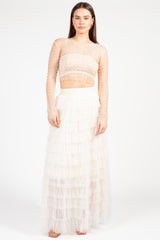 Vanity Pearl Embellished Crop Blouse