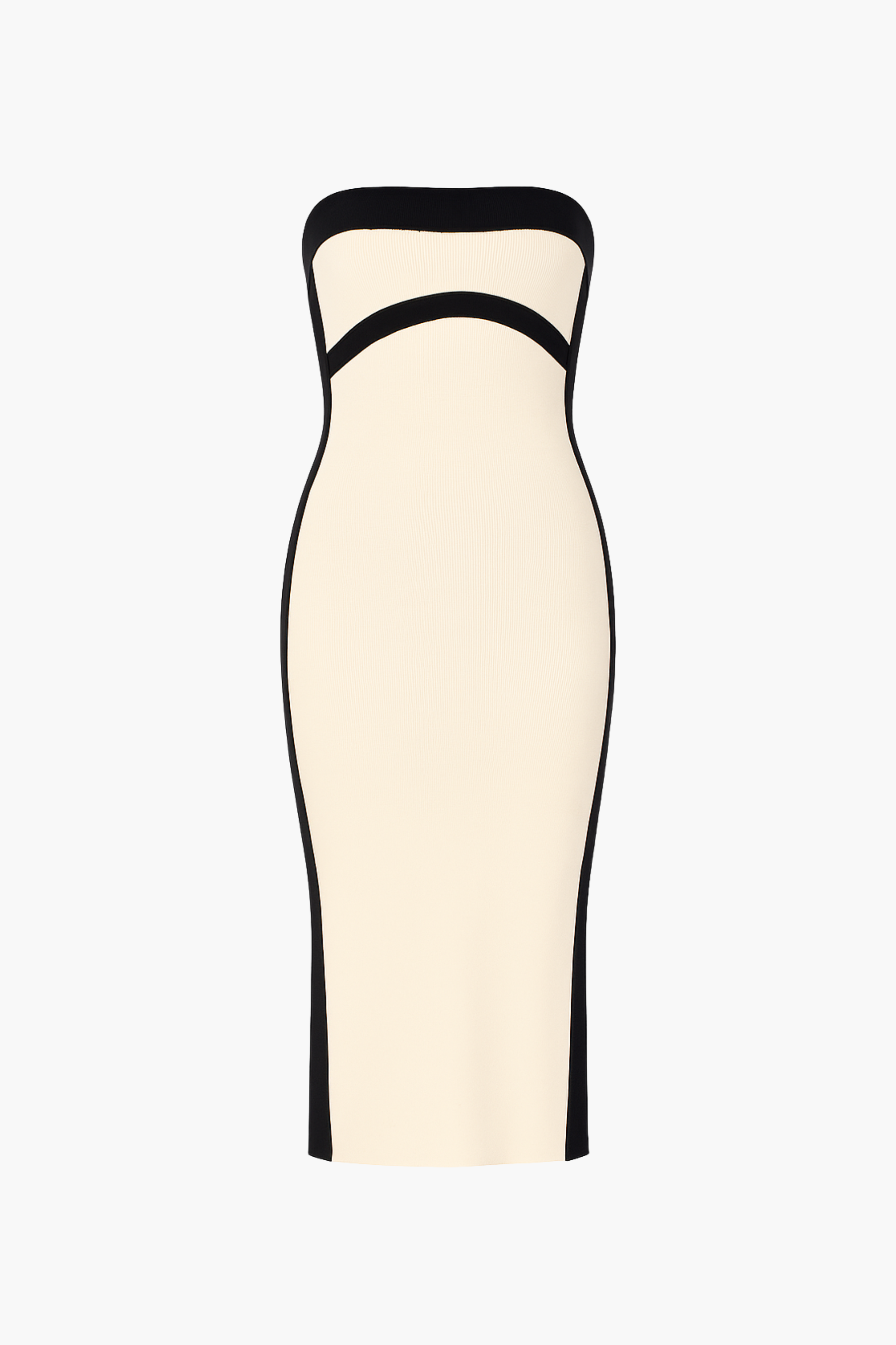 Isadora Strapless Knit Contrast Midi Dress