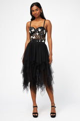 Marry The Night Pearl Embellished Tulle Midi Skirt