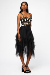 Marry The Night Pearl Embellished Tulle Midi Skirt