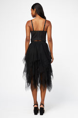 Marry The Night Pearl Embellished Tulle Midi Skirt