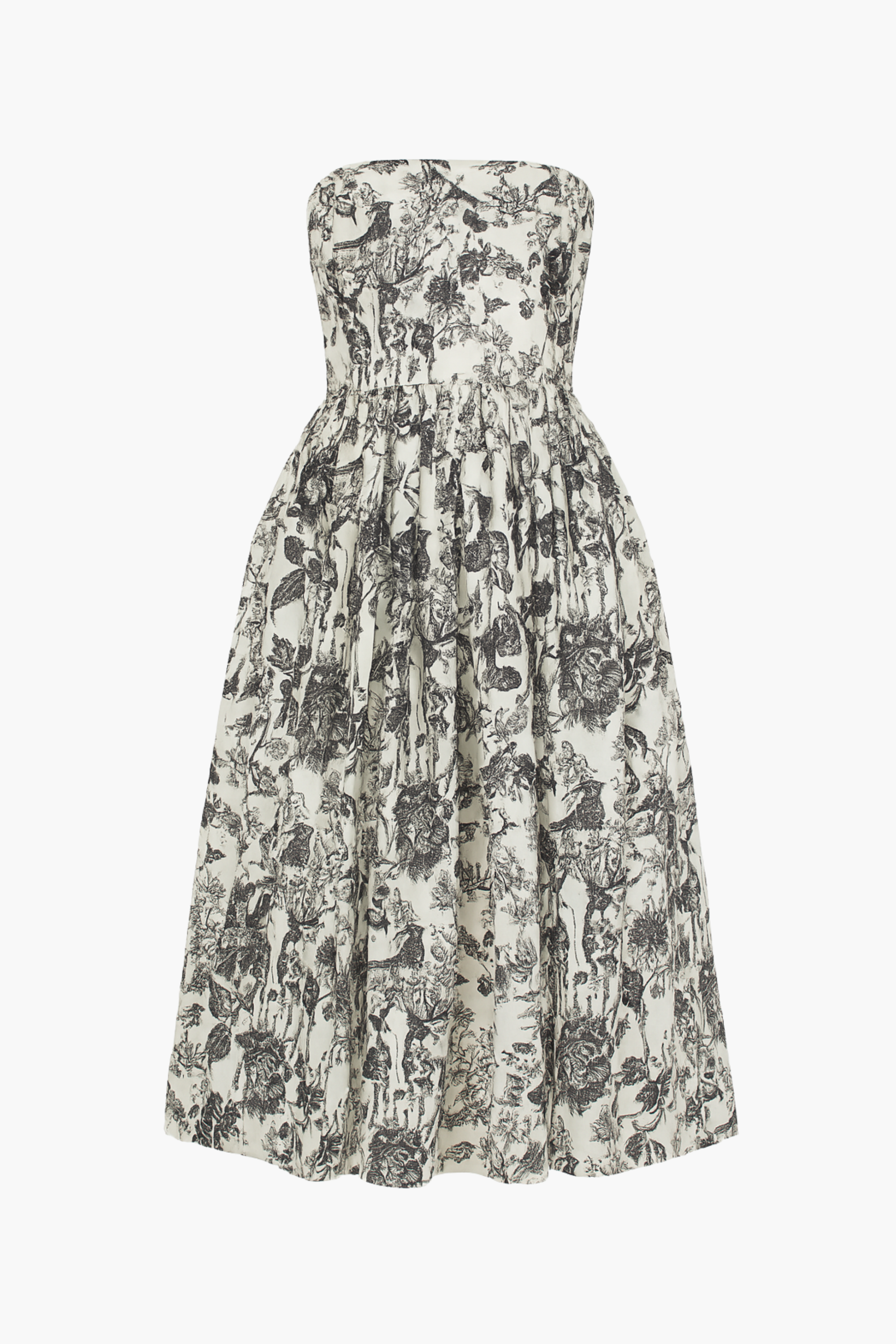 Ophelia Strapless Printed Midi Dress