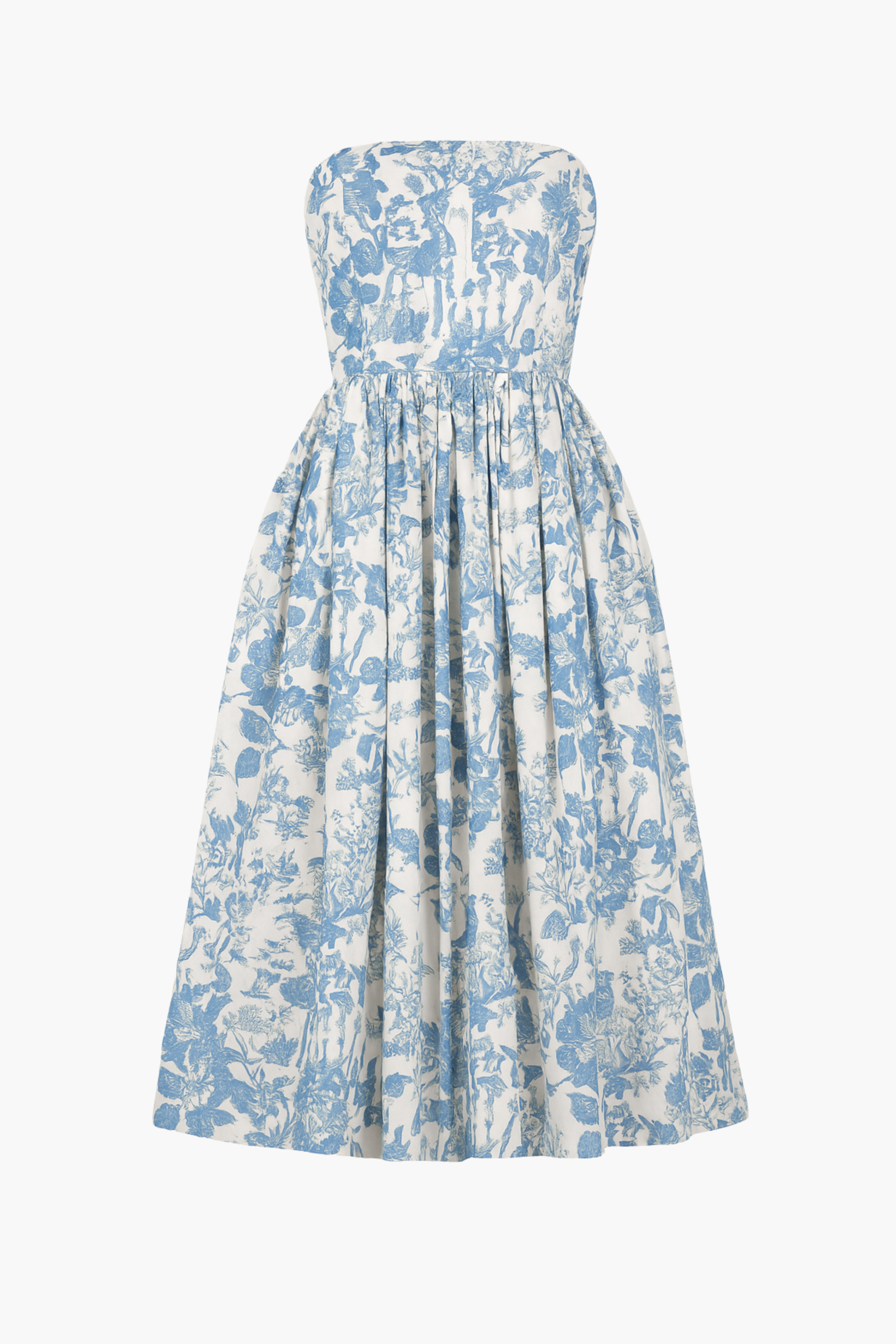Ophelia Strapless Printed Midi Dress