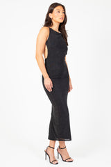Arielle Rhinestone Midi Mesh Dress