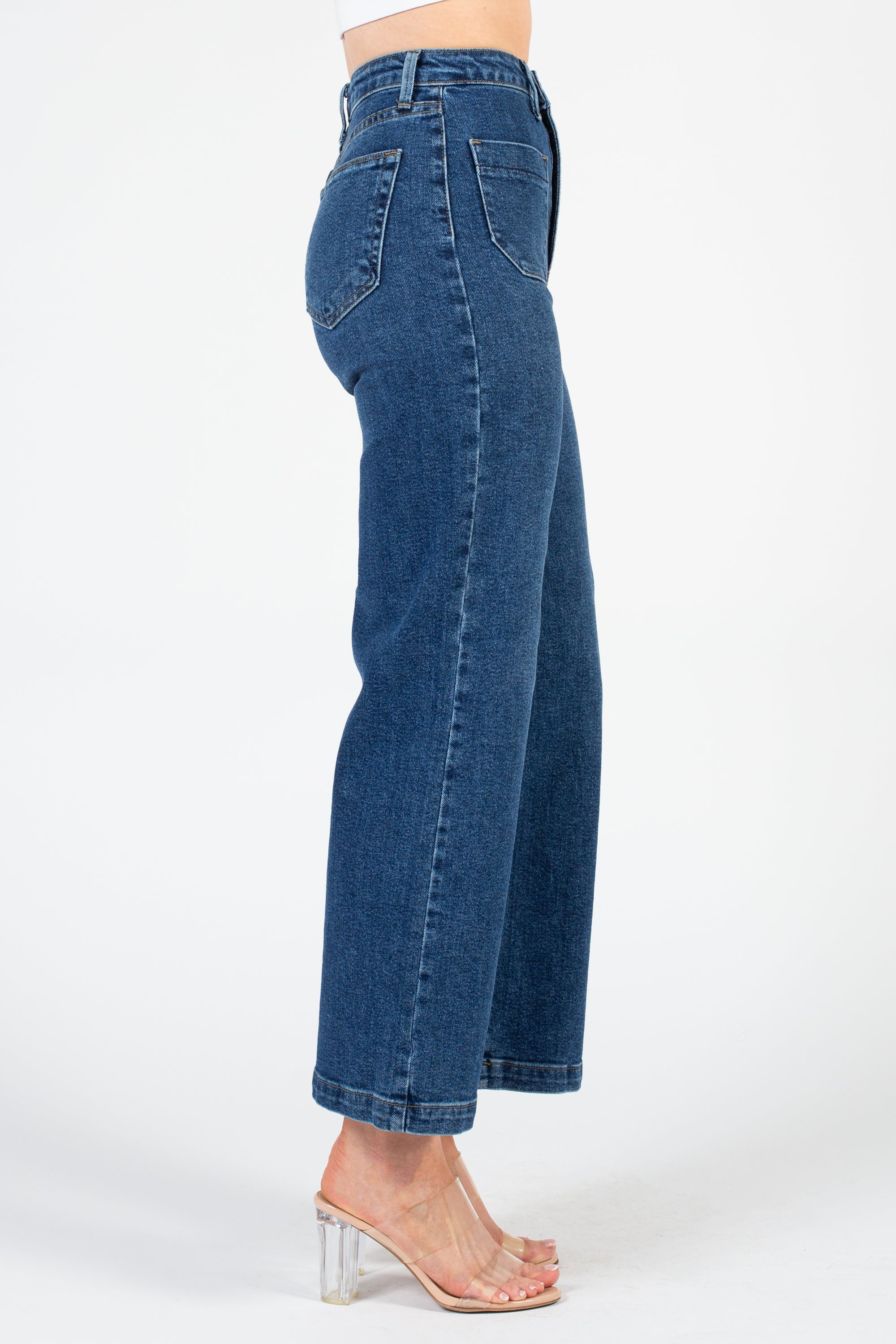 Just Black Patch Pocket Wide Leg Jeans