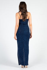 Bianca Side Ruched Shimmer Maxi Dress