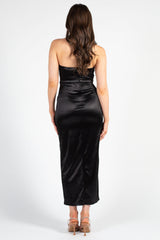 Hadley Satin Tie Waist Midi Dress