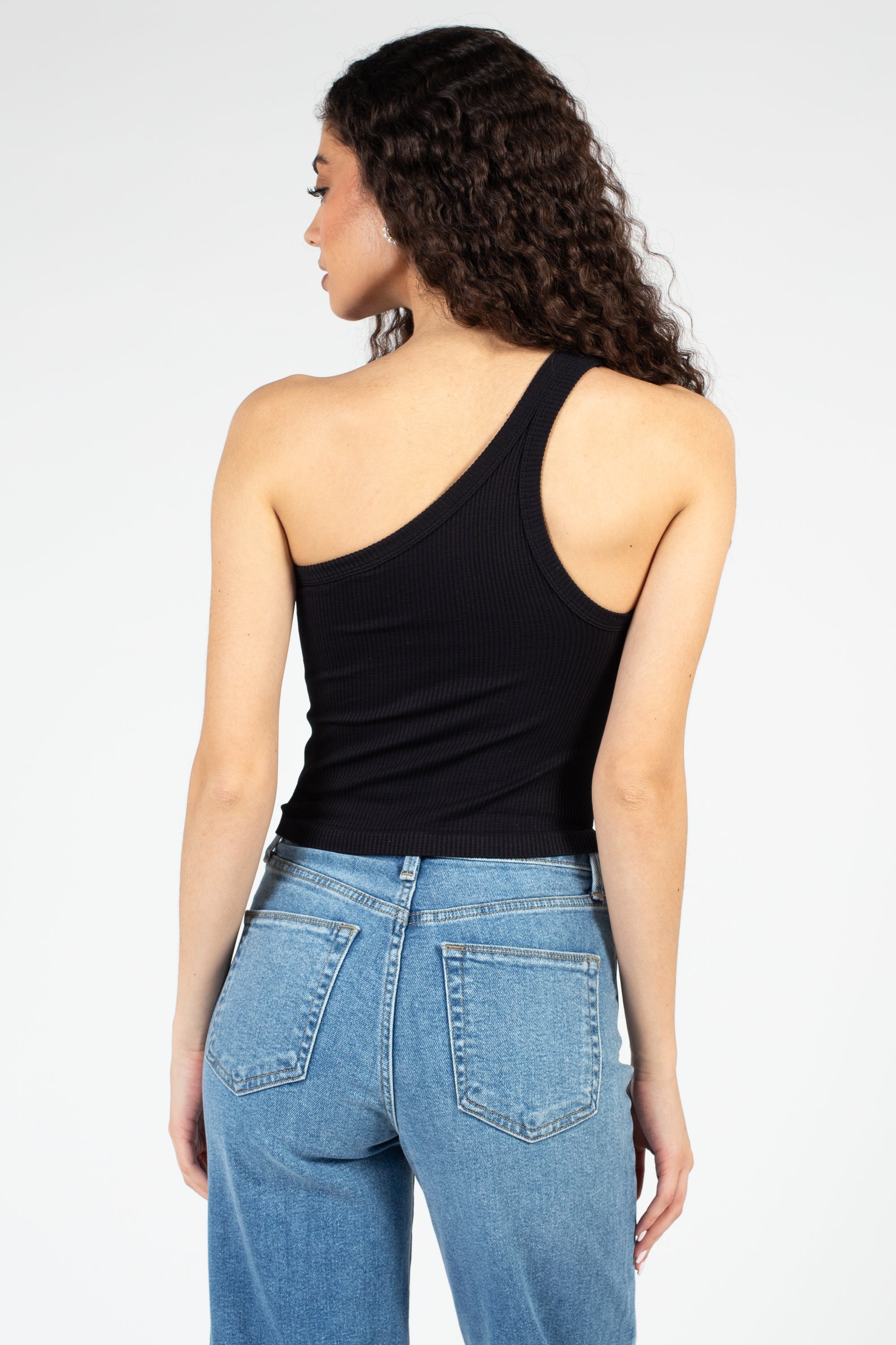 Nikibiki Ribbed One Shoulder Crop Top