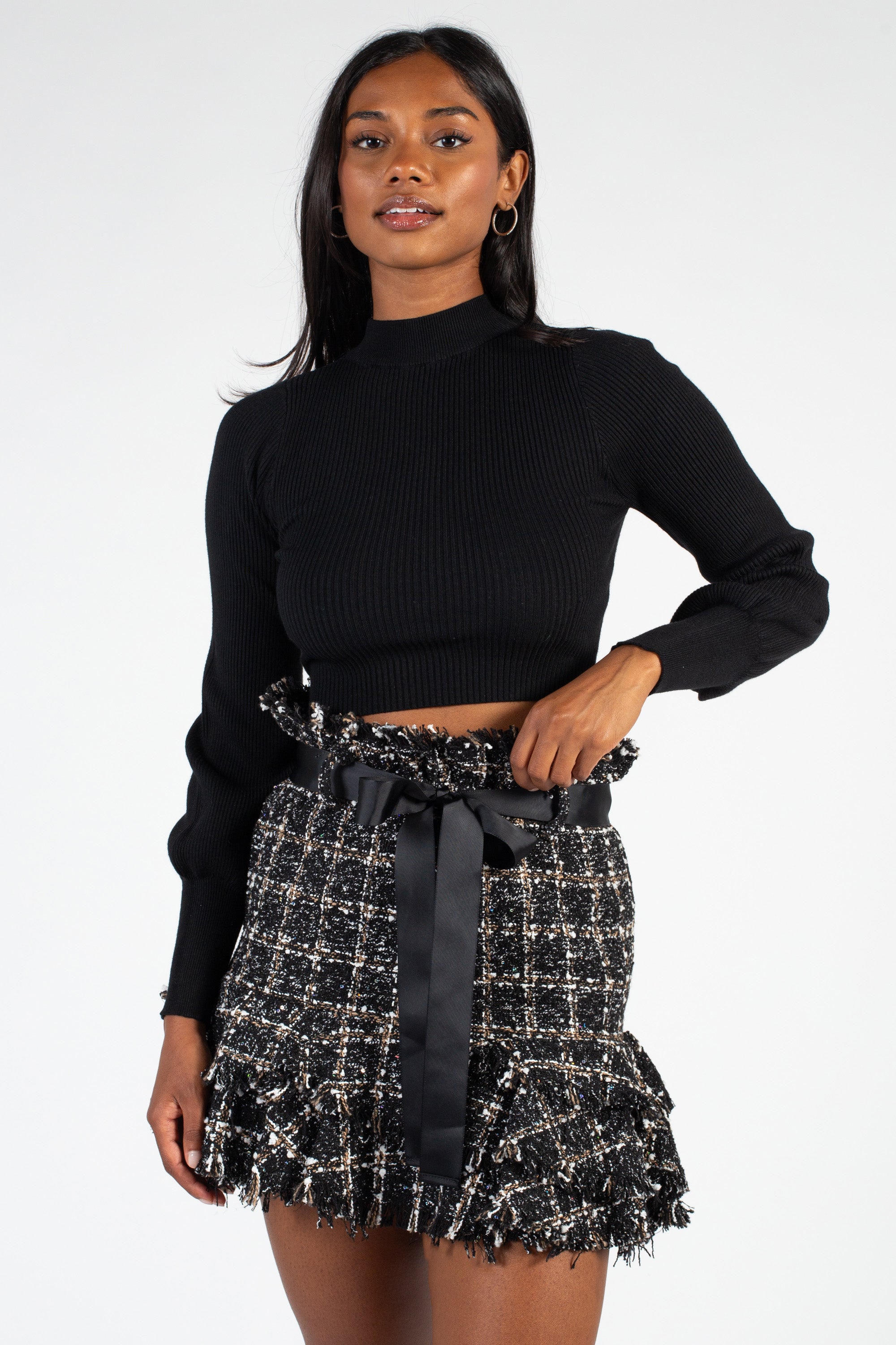 Tayla Cut Out Back Ribbed Knit Top