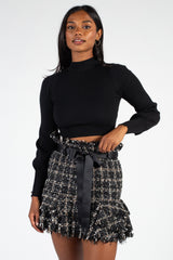 Tayla Cut Out Back Ribbed Knit Top