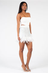 Tracy Pearl Embellished Mesh Bustier