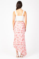 Rosaline Asymmetrical Ruched Floral Skirt