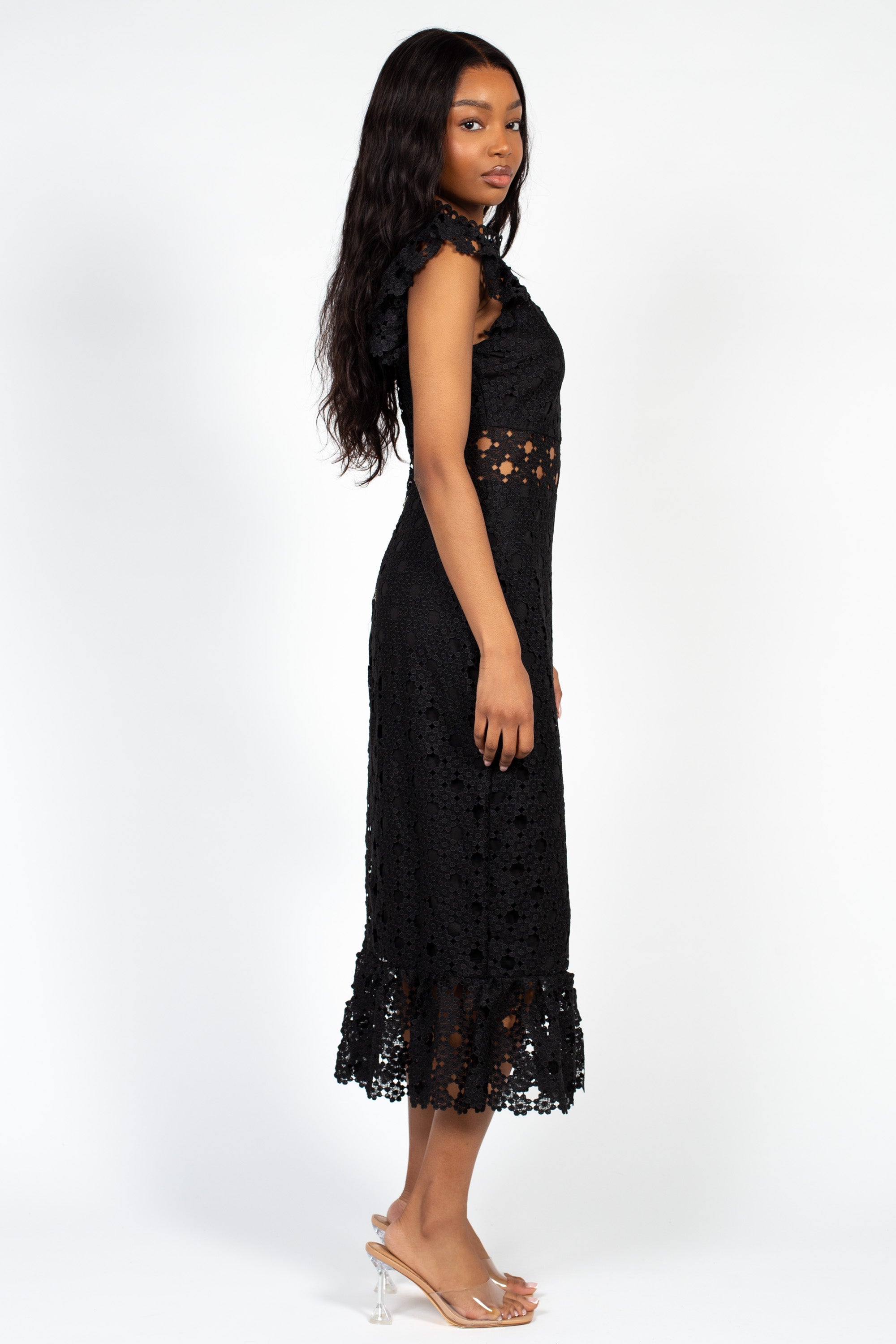 Samantha Lace Trumpet Bottom Midi Dress