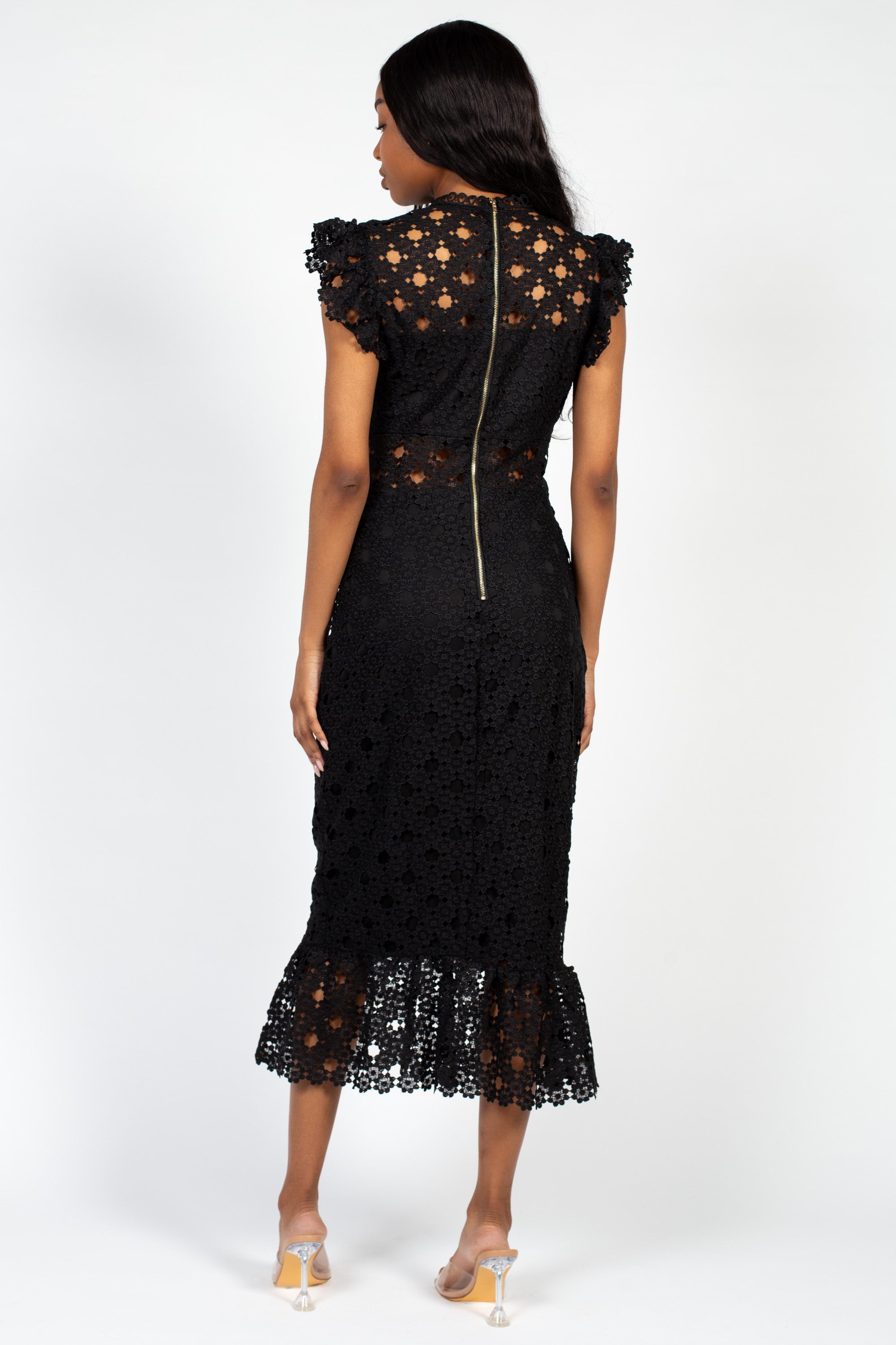Samantha Lace Trumpet Bottom Midi Dress