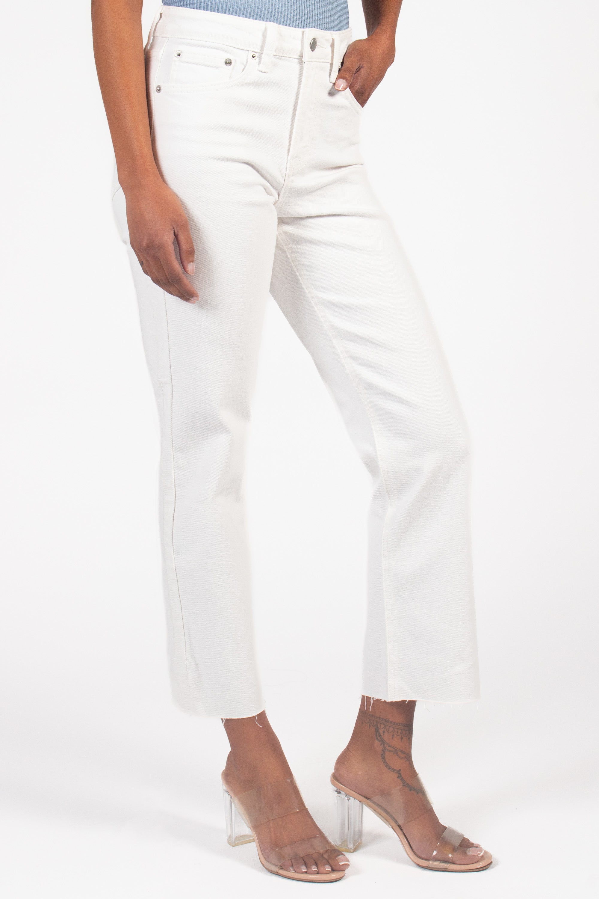 Just USA Hem Detail Straight Jeans