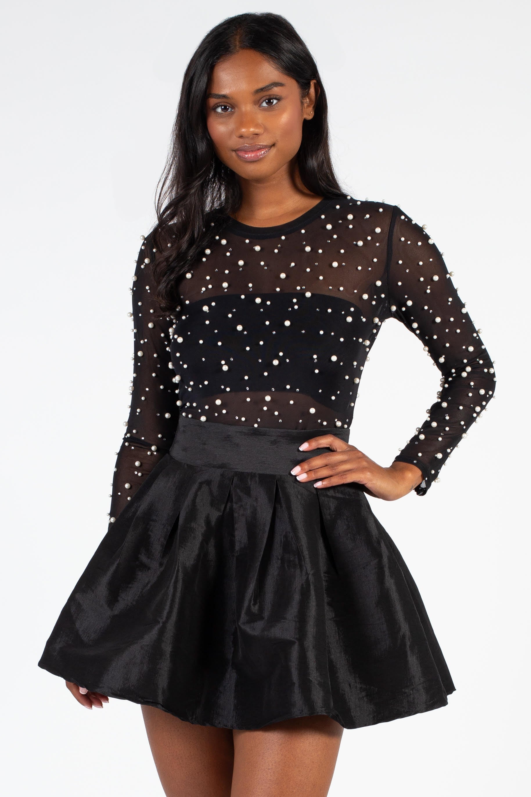 Electric Kiss Tie Waist Taffeta Mini Skirt