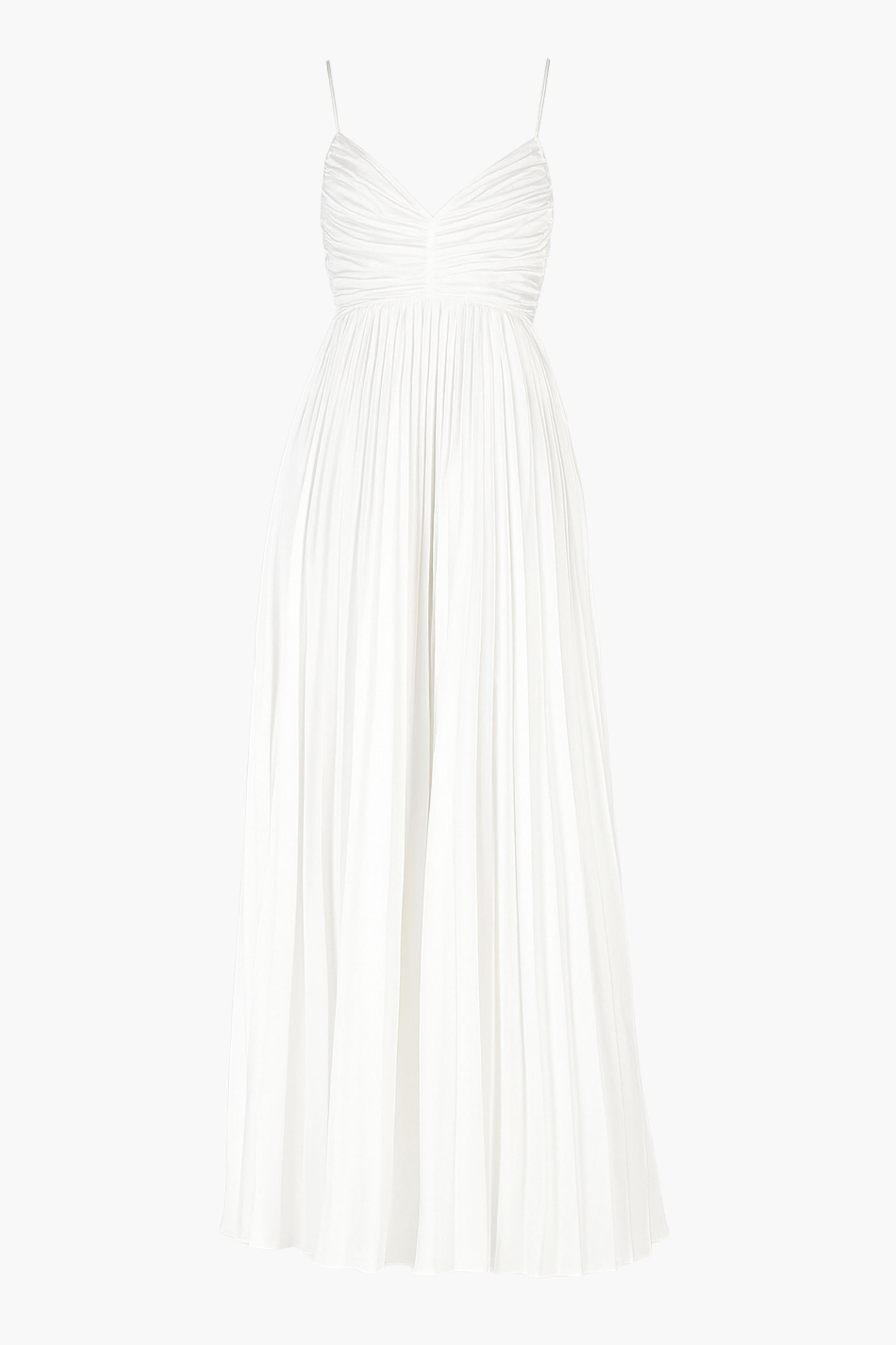 Zephrya Tie Back Satin Pleated Gown
