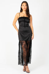 Orielle Satin Lace Maxi Dress