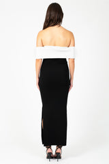 Vickie Contrast Bow Midi Dress