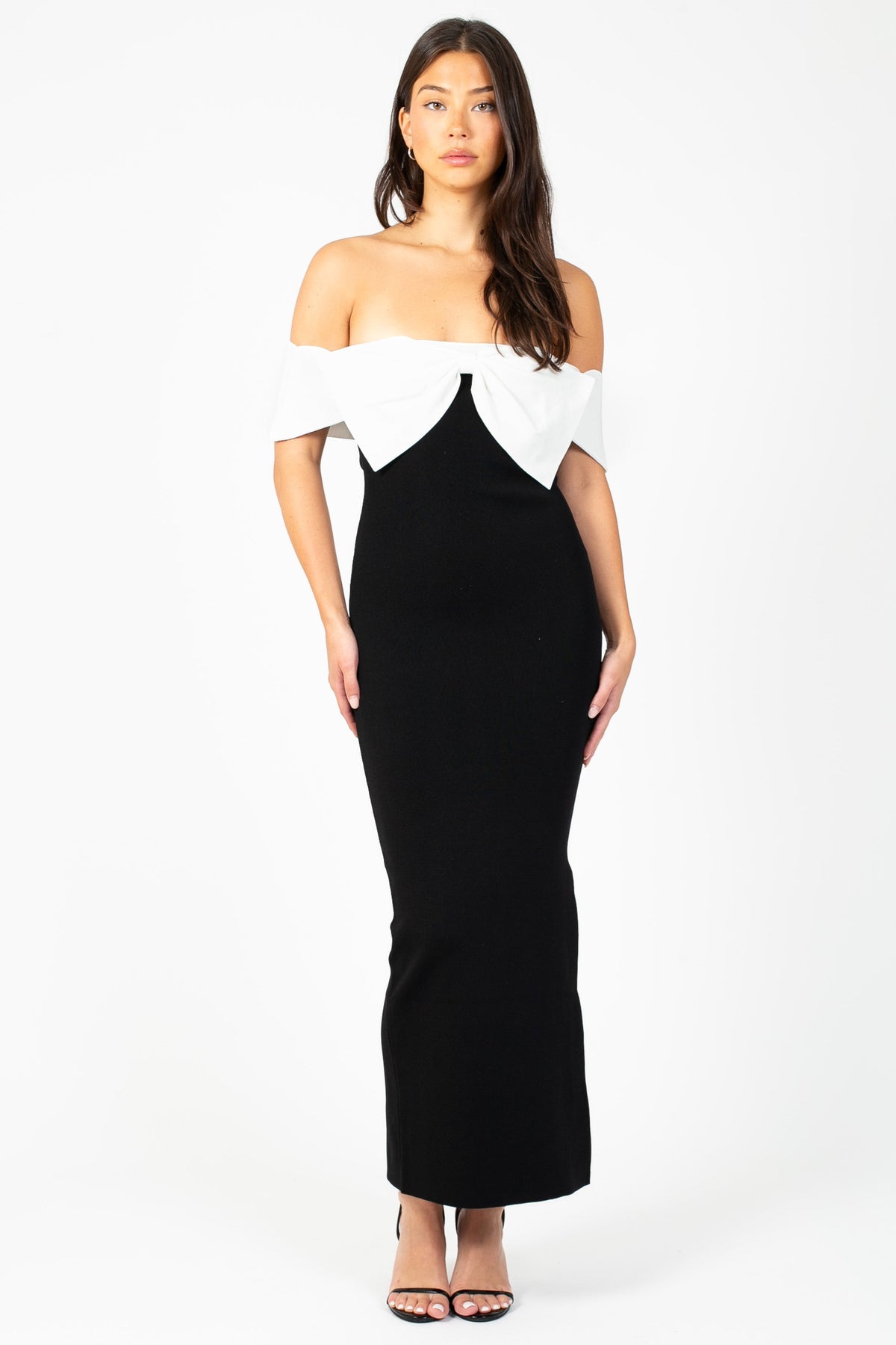 Vickie Contrast Bow Midi Dress