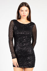 Little Monster Backless Sequin Mini Dress