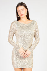 Little Monster Backless Sequin Mini Dress