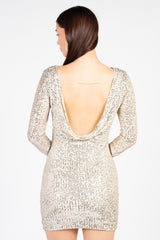 Little Monster Backless Sequin Mini Dress