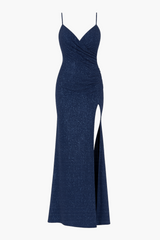 Alena High Slit Glitter Maxi Dress