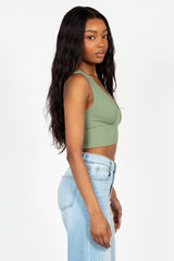 Nikibiki Ribbed Deep V Tank Top