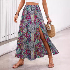 Personalized printed slit a skirt