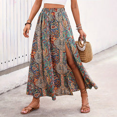 Personalized printed slit a skirt