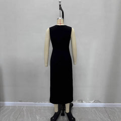 Solid color long skirt split skirt