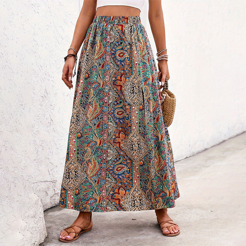 Personalized printed slit a skirt