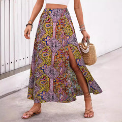 Personalized printed slit a skirt