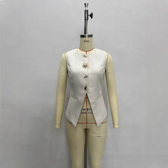 Solid color sleeveless temperament vest vest