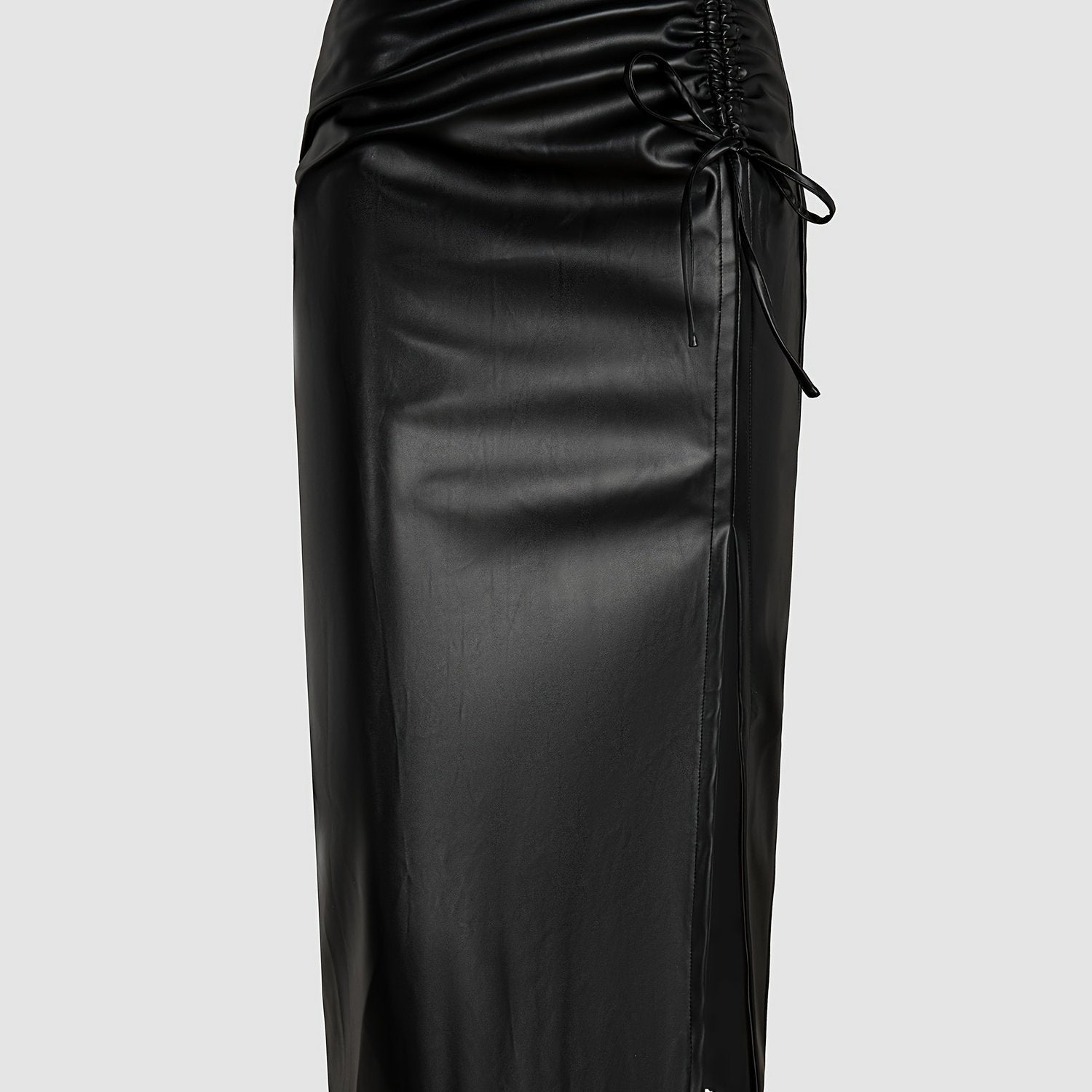 Hip wrap one-step skirt split leather skirt skirt PU leather