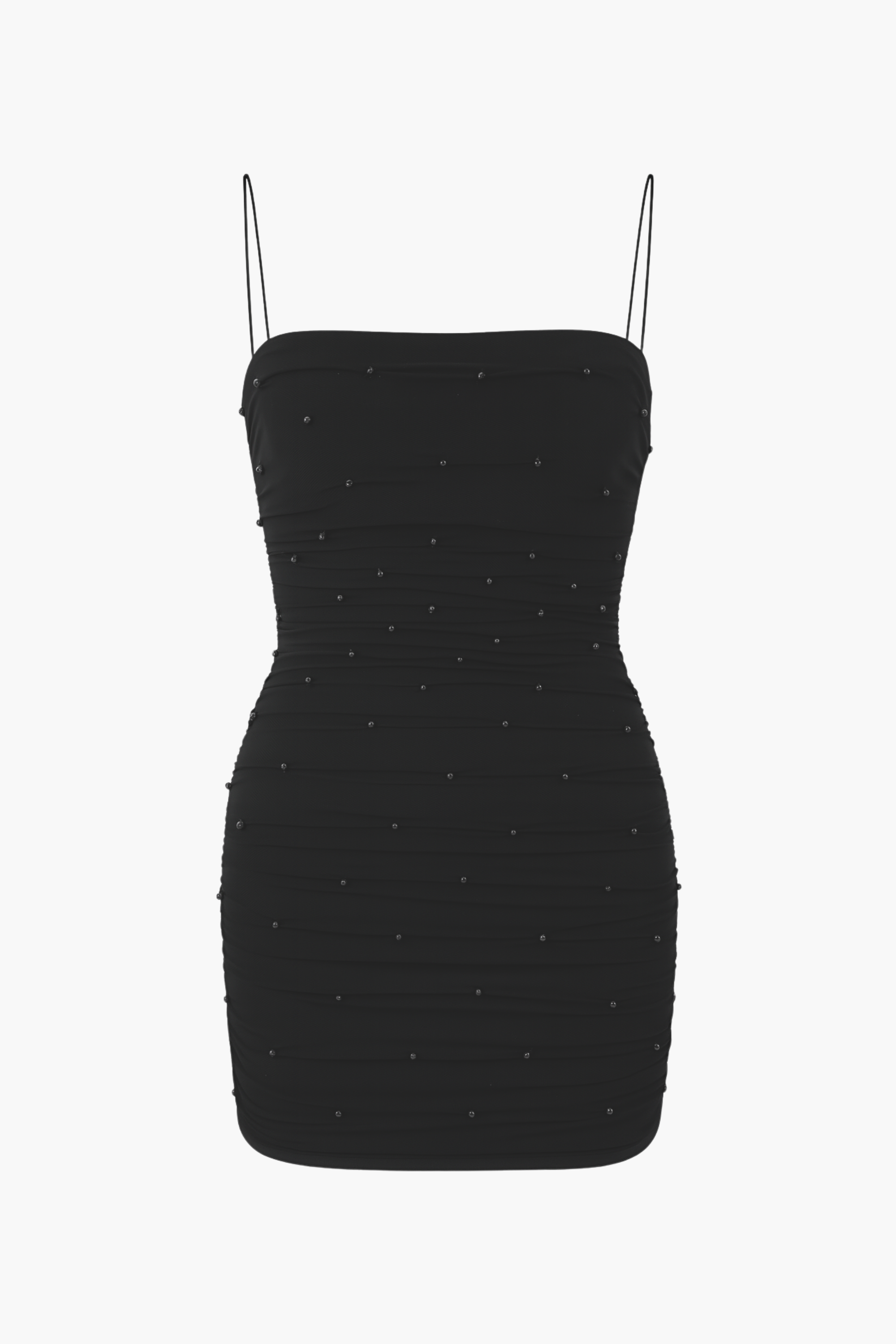 Noel Pearl Mesh Ruched Mini Dress