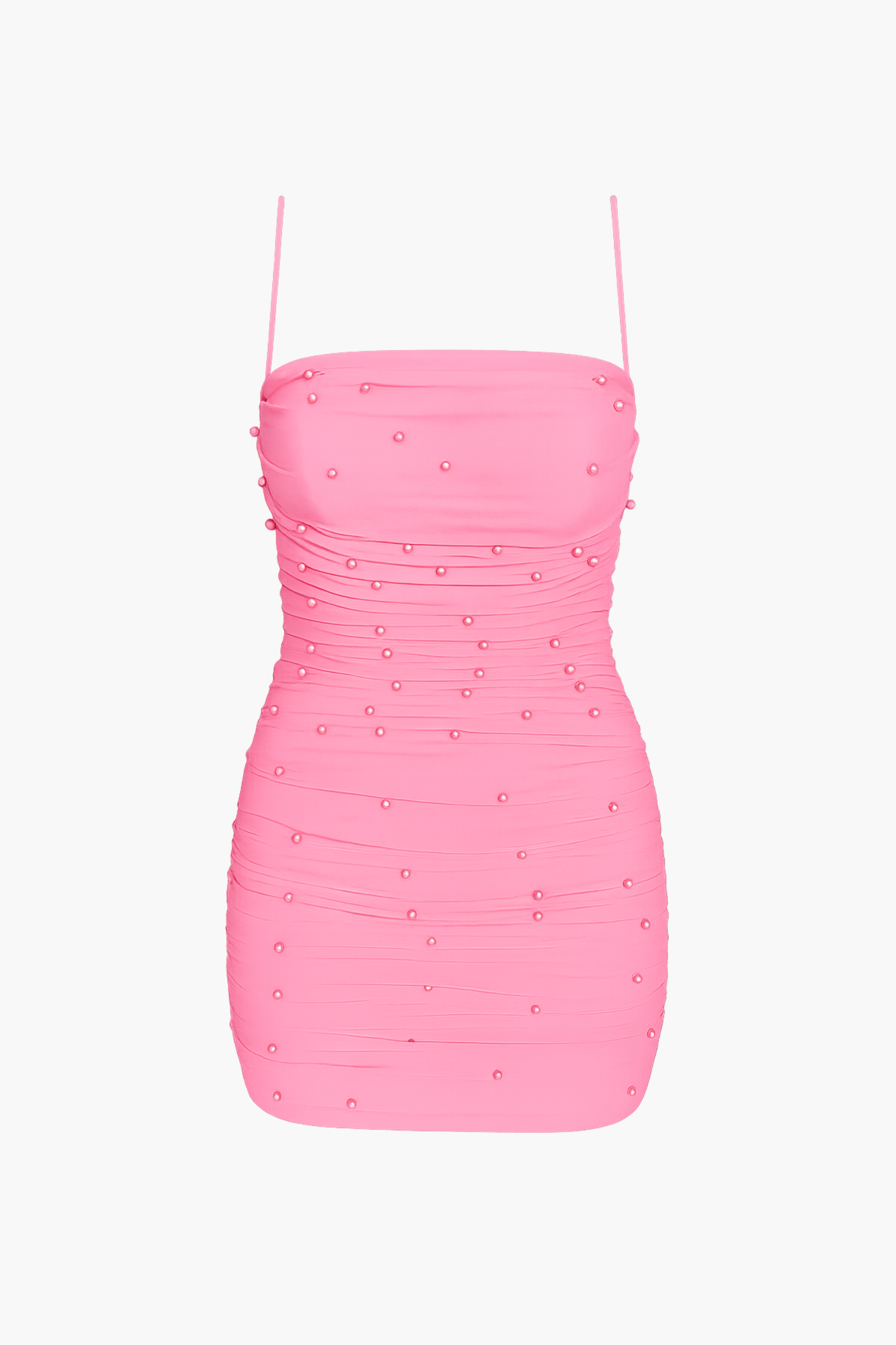 Noel Pearl Mesh Ruched Mini Dress