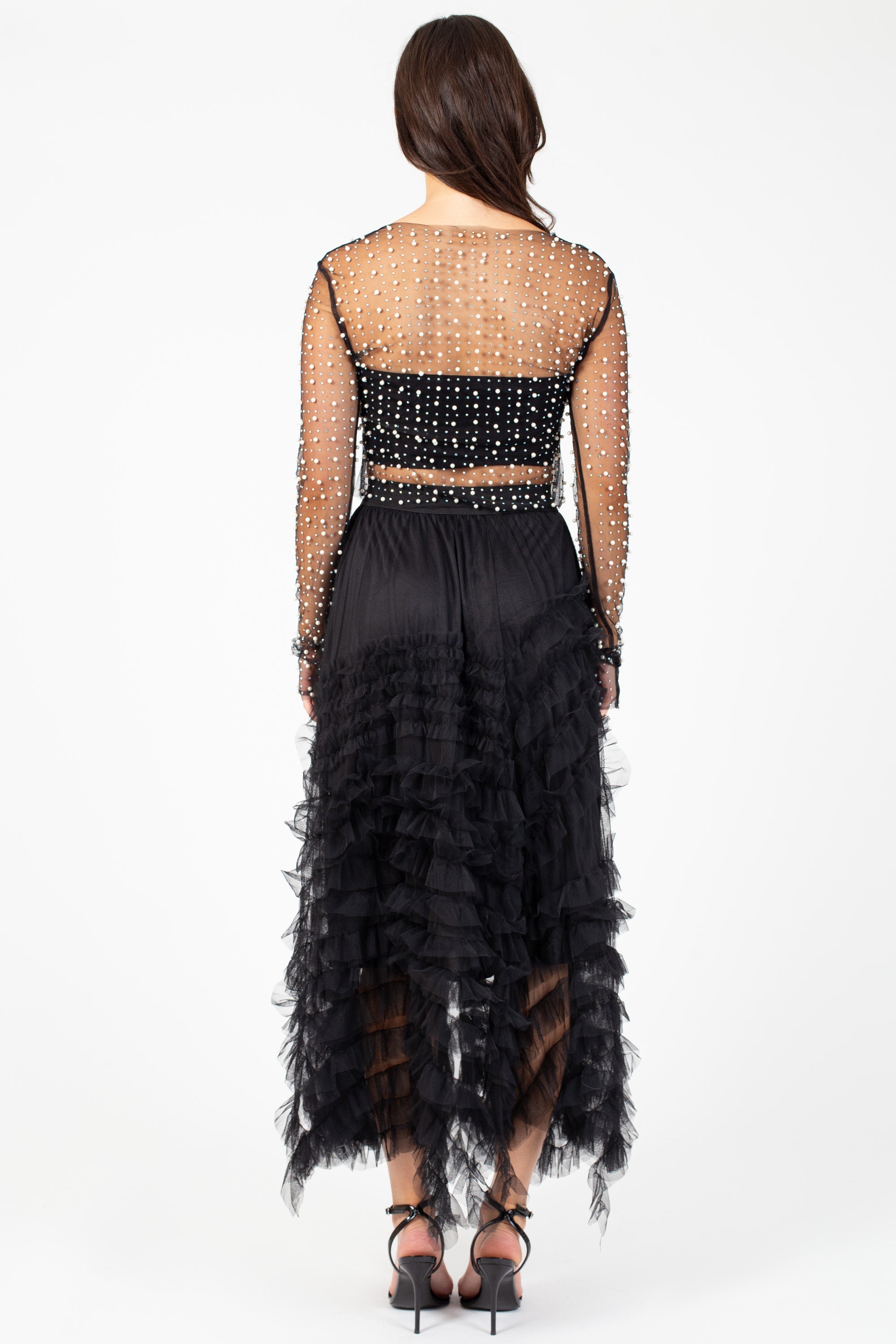 Robin Ruffle Tulle Midi Skirt