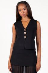 Saylor Button Vest Cardigan
