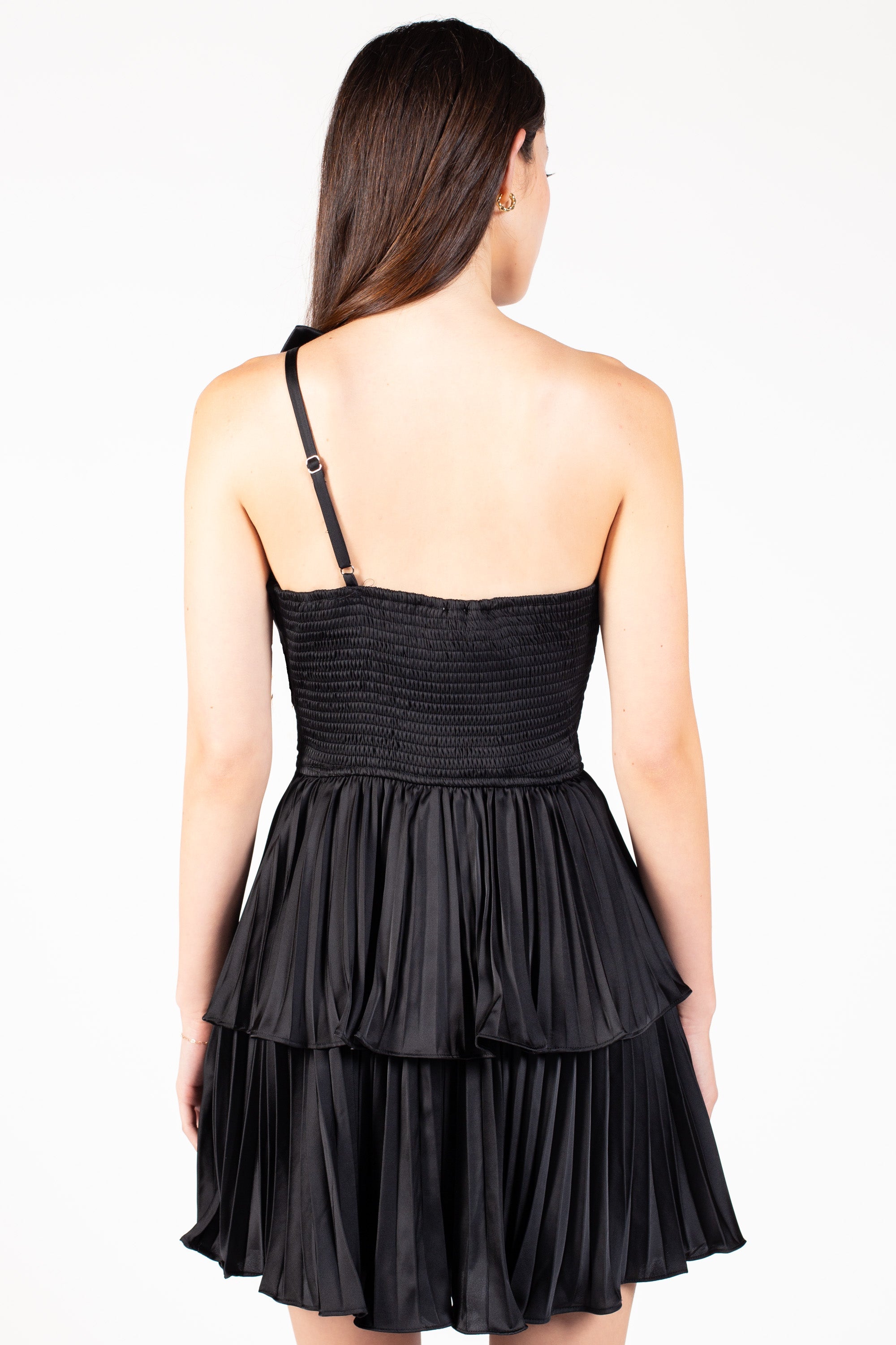 Lucetta Knotted Satin Mini Dress