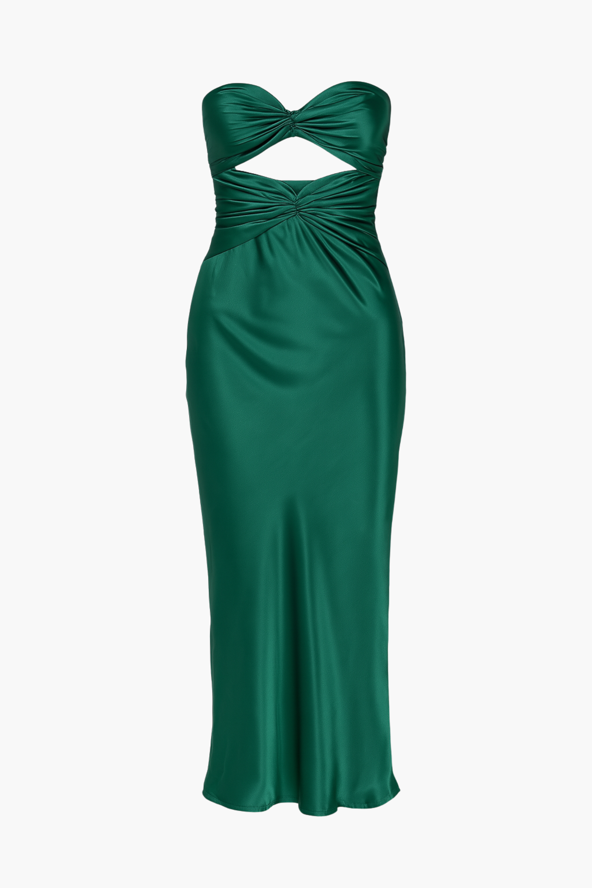 Aria Strapless Cutout Satin Maxi Dress