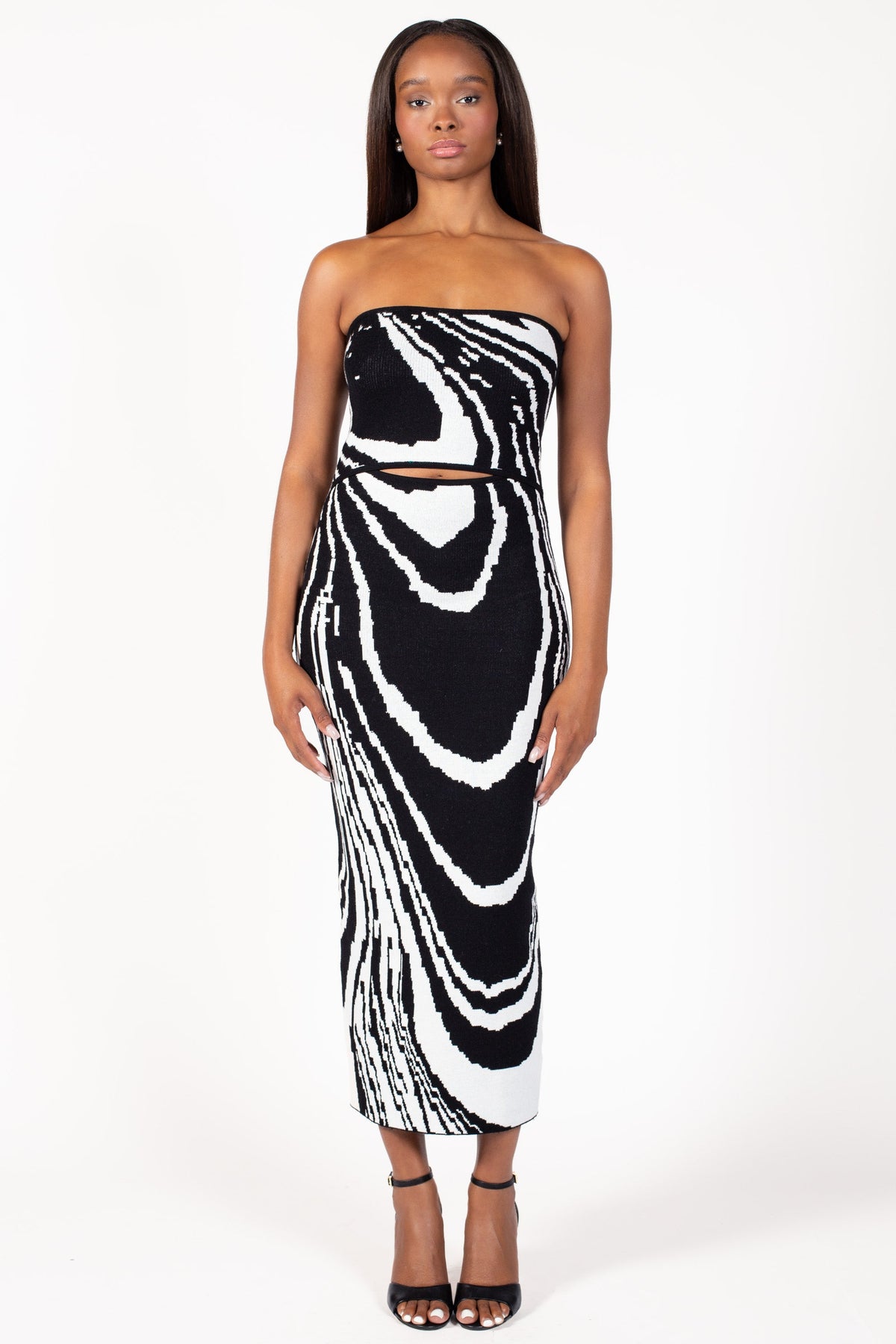 Andrea Abstract Print Midi Dress