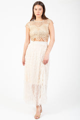 Edge of Glory Crochet Sequin Blouse